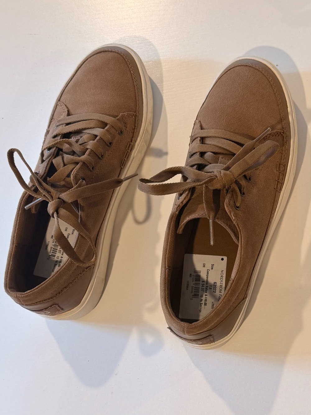 UGG Women’s Taupe Canvas Lace-Up Sneakers